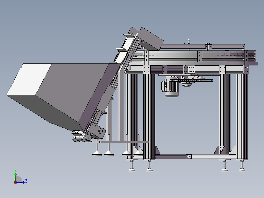 圆盘旋转理料上料机 3D图左视图