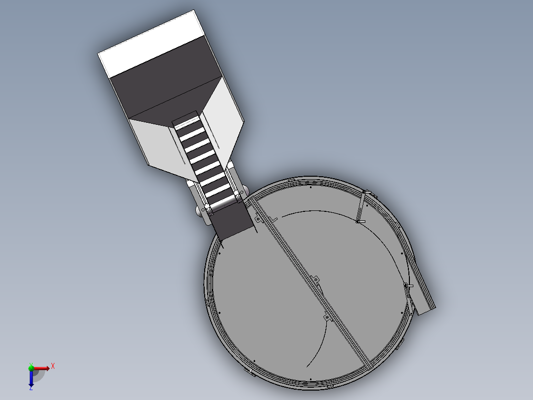 圆盘旋转理料上料机 3D图俯视图