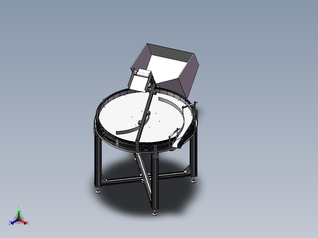 圆盘旋转理料上料机 3D图正等轴测图