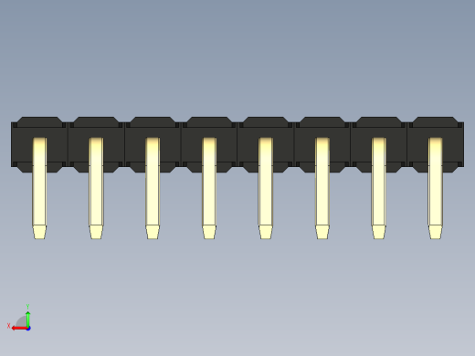 彩色公排针 100mil 2.54mm 系列-DS1022_black_1x08p_100mil_TypeD_rev1.0后视缩略图
