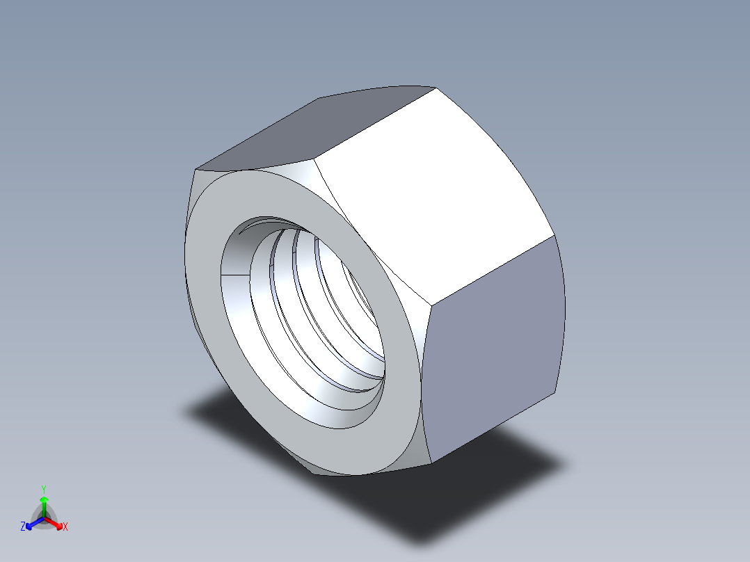 公制螺母-M14x2.STEP正等轴测图