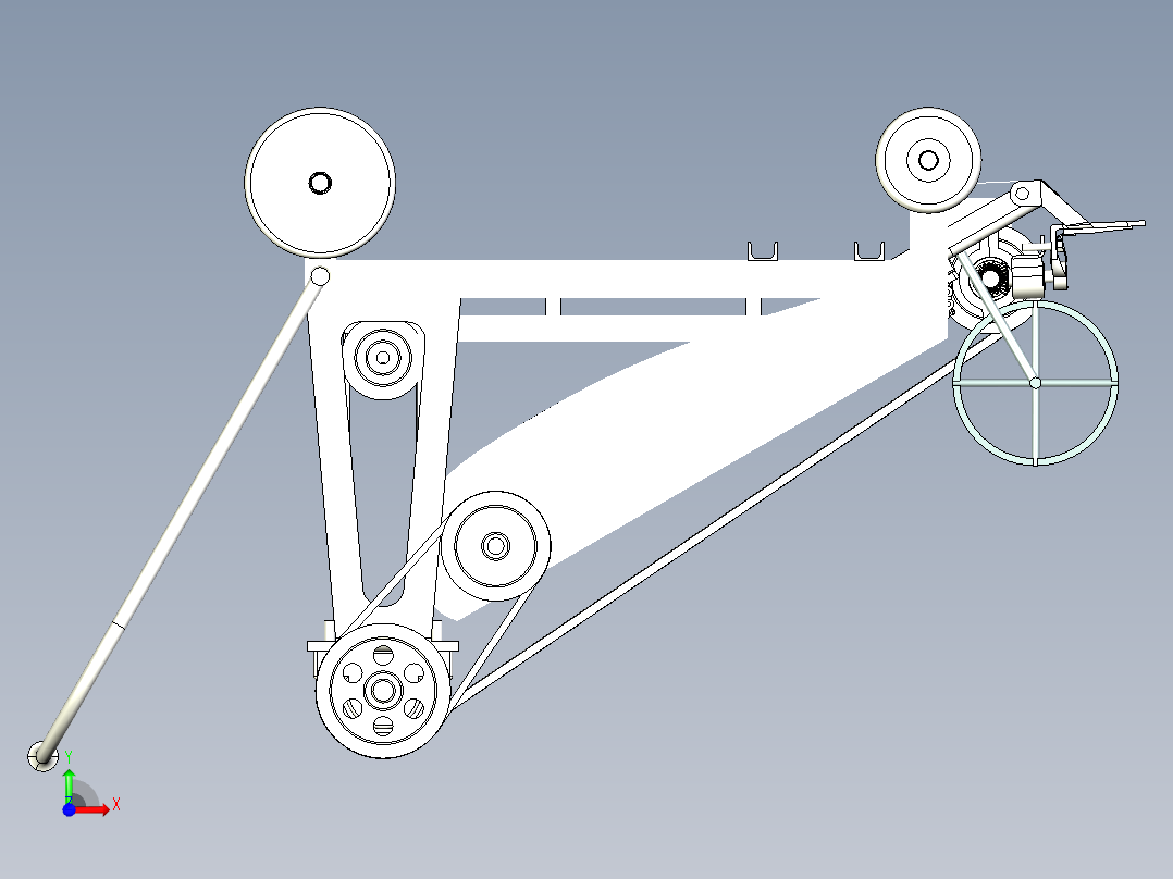 小型疏菜收获机设计三维二维说明书前视图