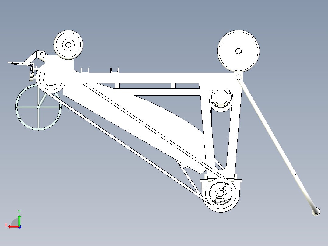 小型疏菜收获机设计三维二维说明书后视图