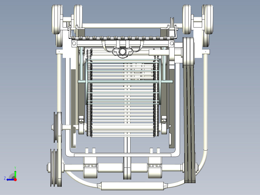 小型疏菜收获机设计三维二维说明书右视图