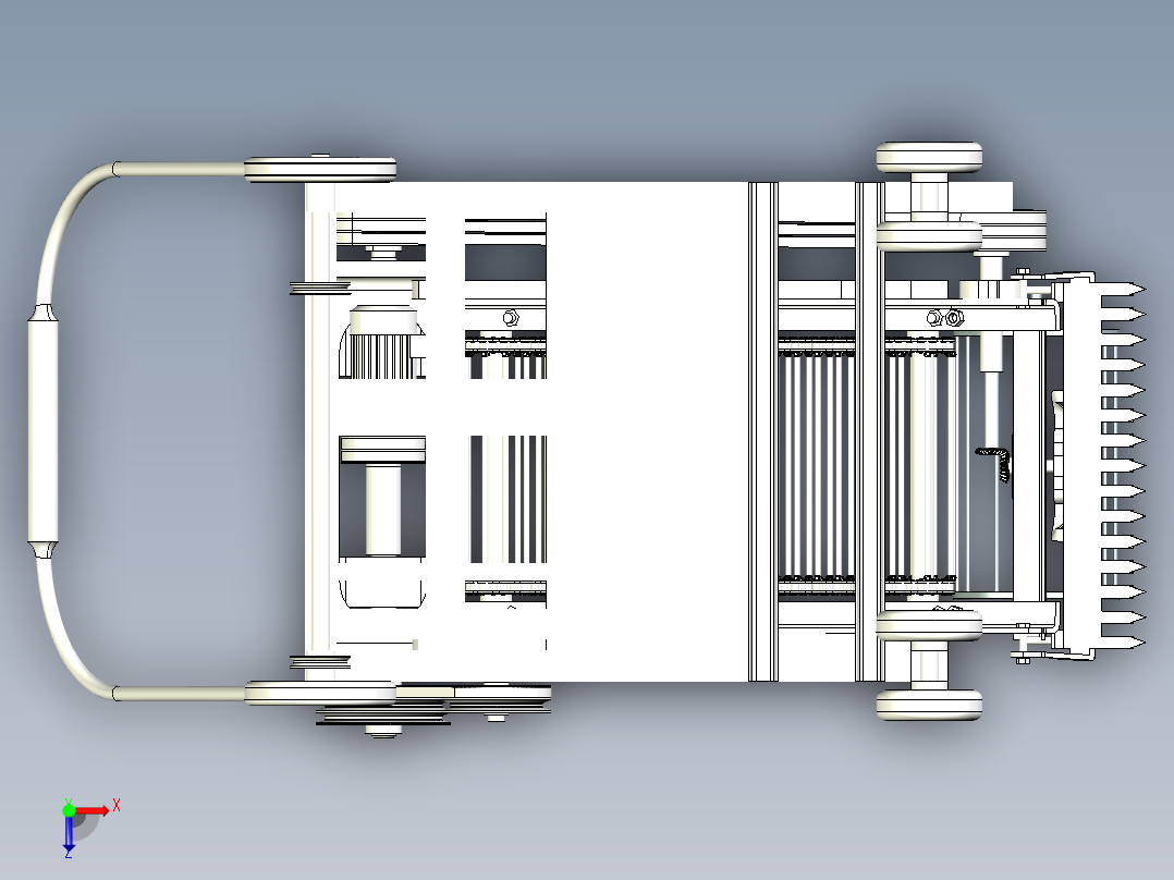 小型疏菜收获机设计三维二维说明书俯视图