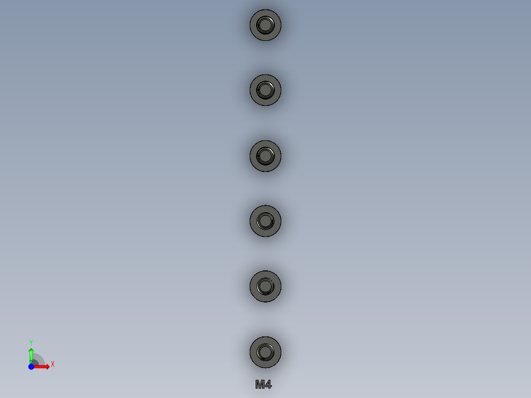 内六角头盖螺丝-M4前视图