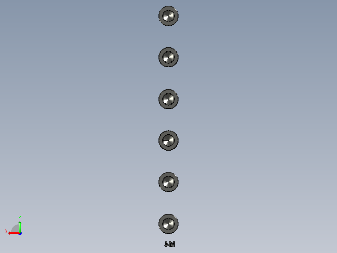 内六角头盖螺丝-M4后视图