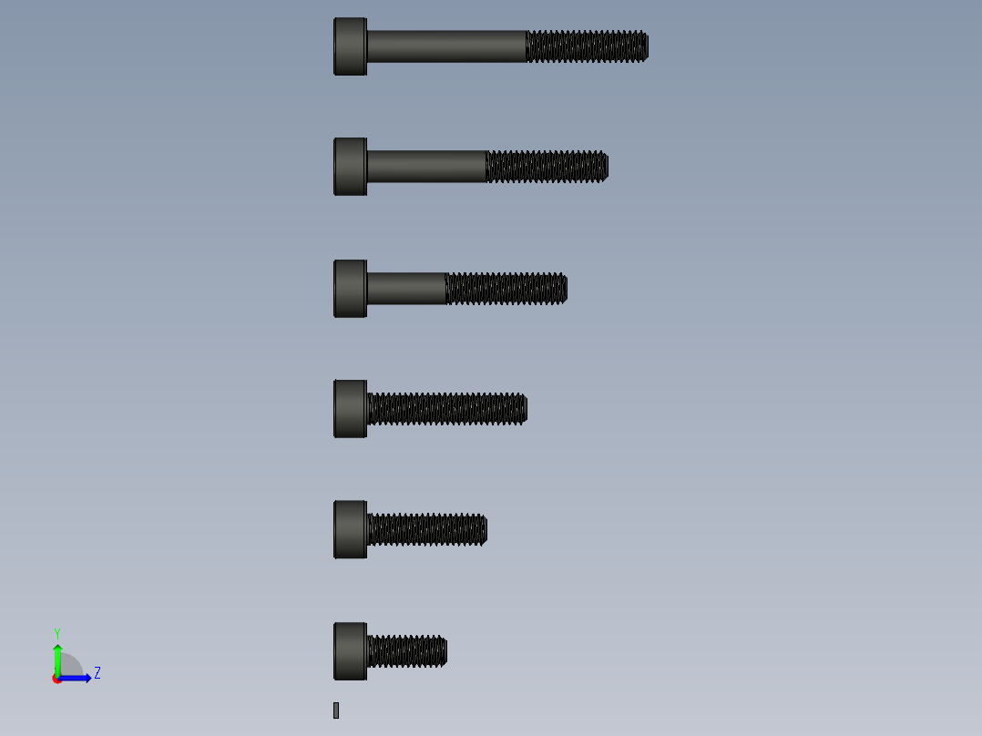 内六角头盖螺丝-M4左视图