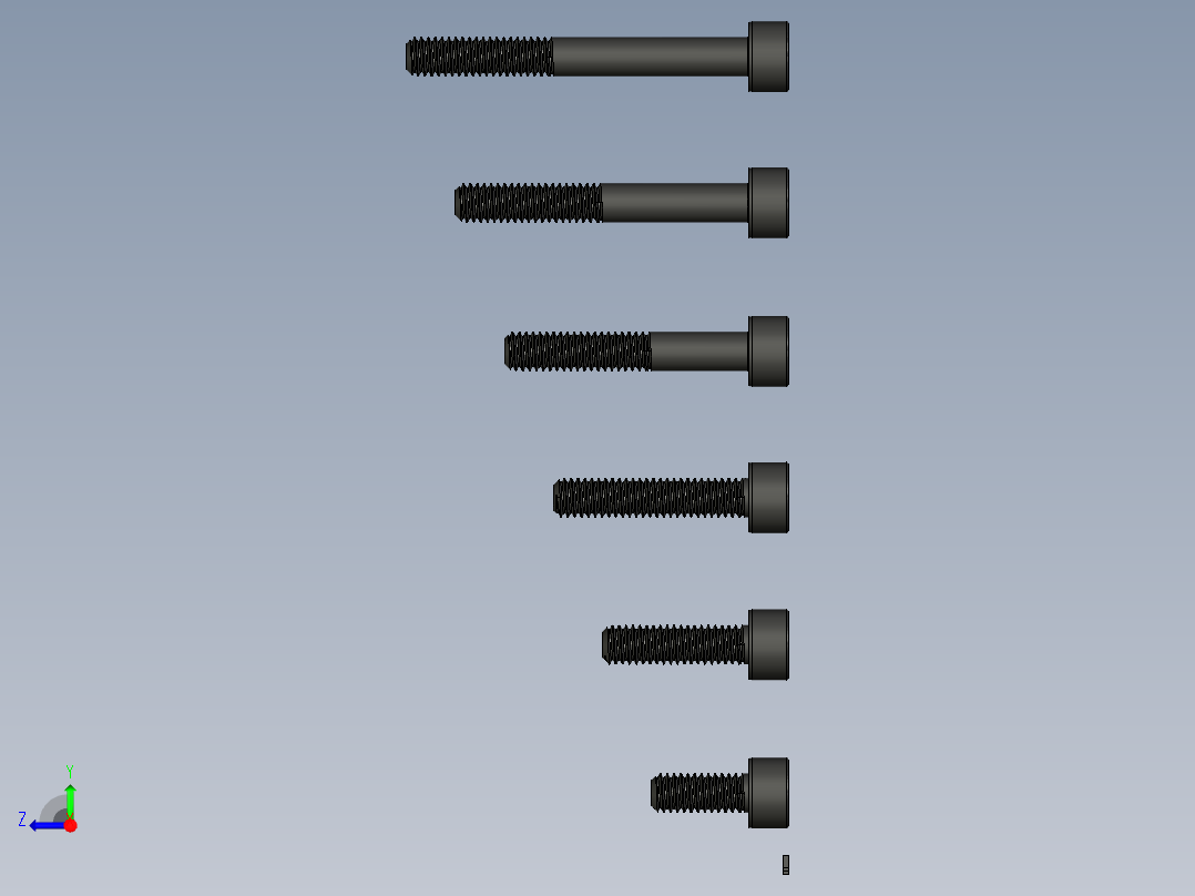 内六角头盖螺丝-M4右视图