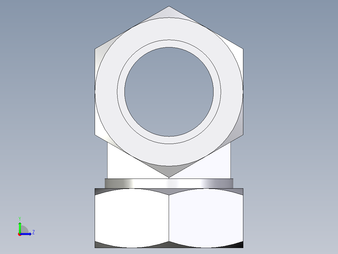 卡套式工业通用硬管接头EO_Union_tee_T42ZLCF左视图