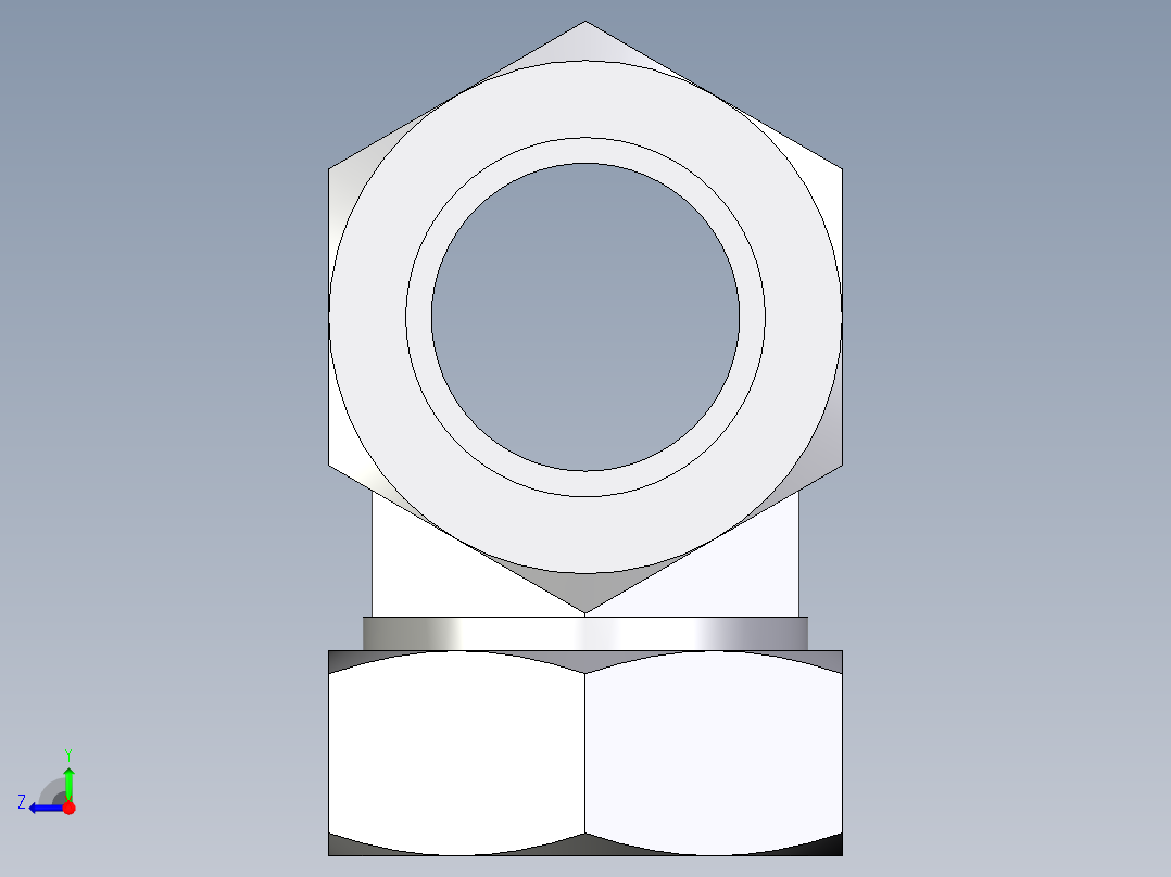 卡套式工业通用硬管接头EO_Union_tee_T42ZLCF右视图