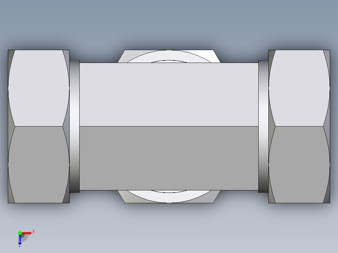 卡套式工业通用硬管接头EO_Union_tee_T42ZLCF俯视图