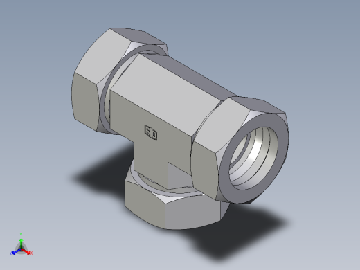 卡套式工业通用硬管接头EO_Union_tee_T42ZLCF正等轴测缩略图