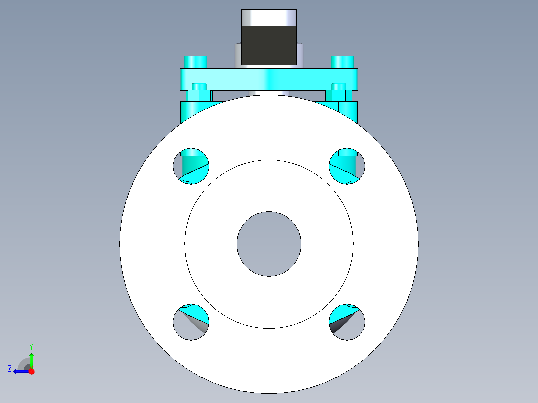 管道手动球阀-水管开关阀-手动阀门法兰连接球阀[25]右视图