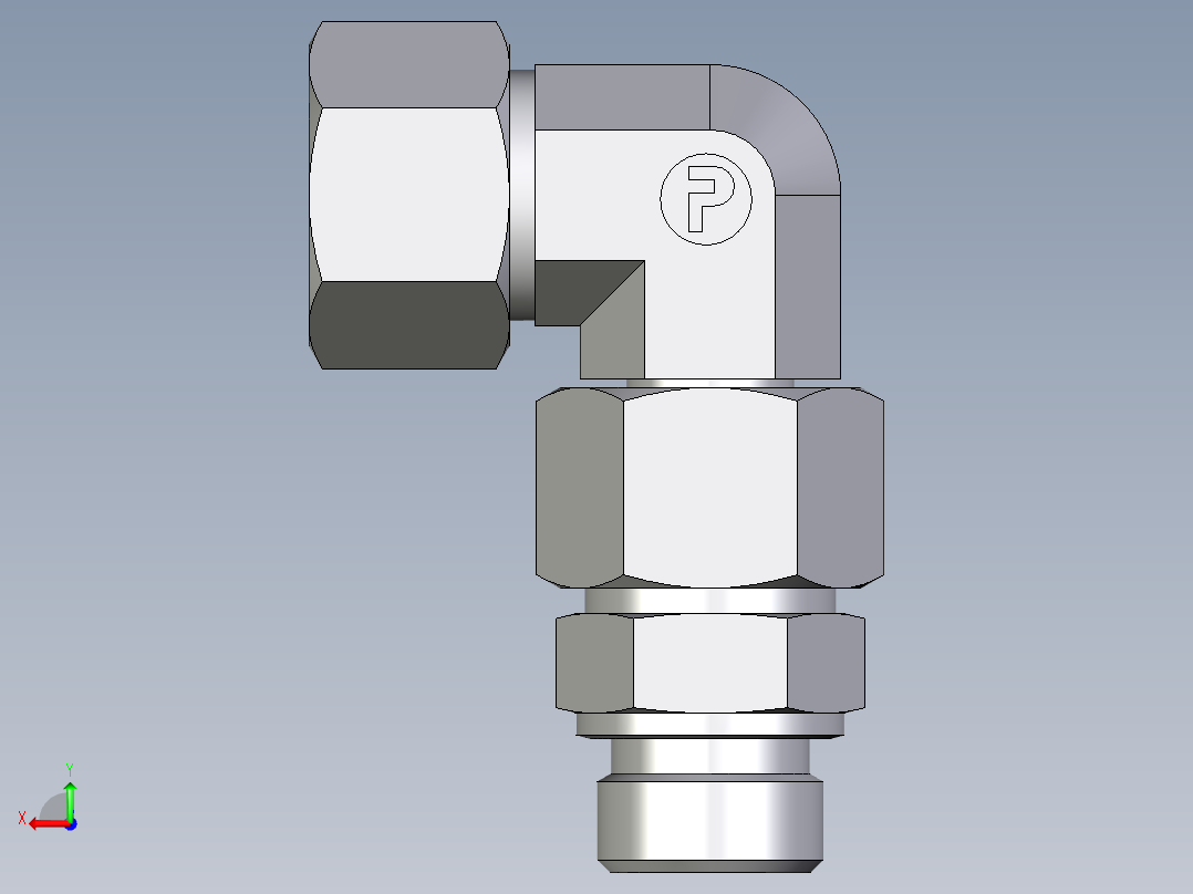 卡套式工业通用硬管接头EO_Assembled_adjustable_standpipe_elbow_EVW20SM71后视图