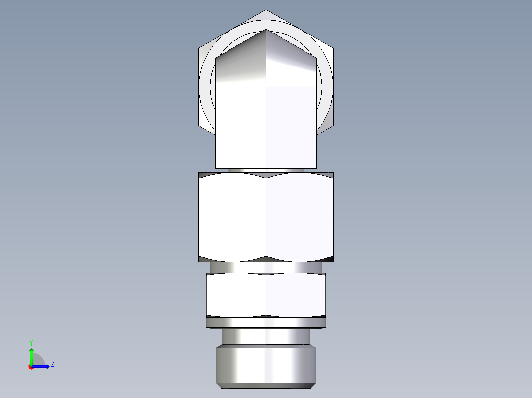 卡套式工业通用硬管接头EO_Assembled_adjustable_standpipe_elbow_EVW20SM71左视图