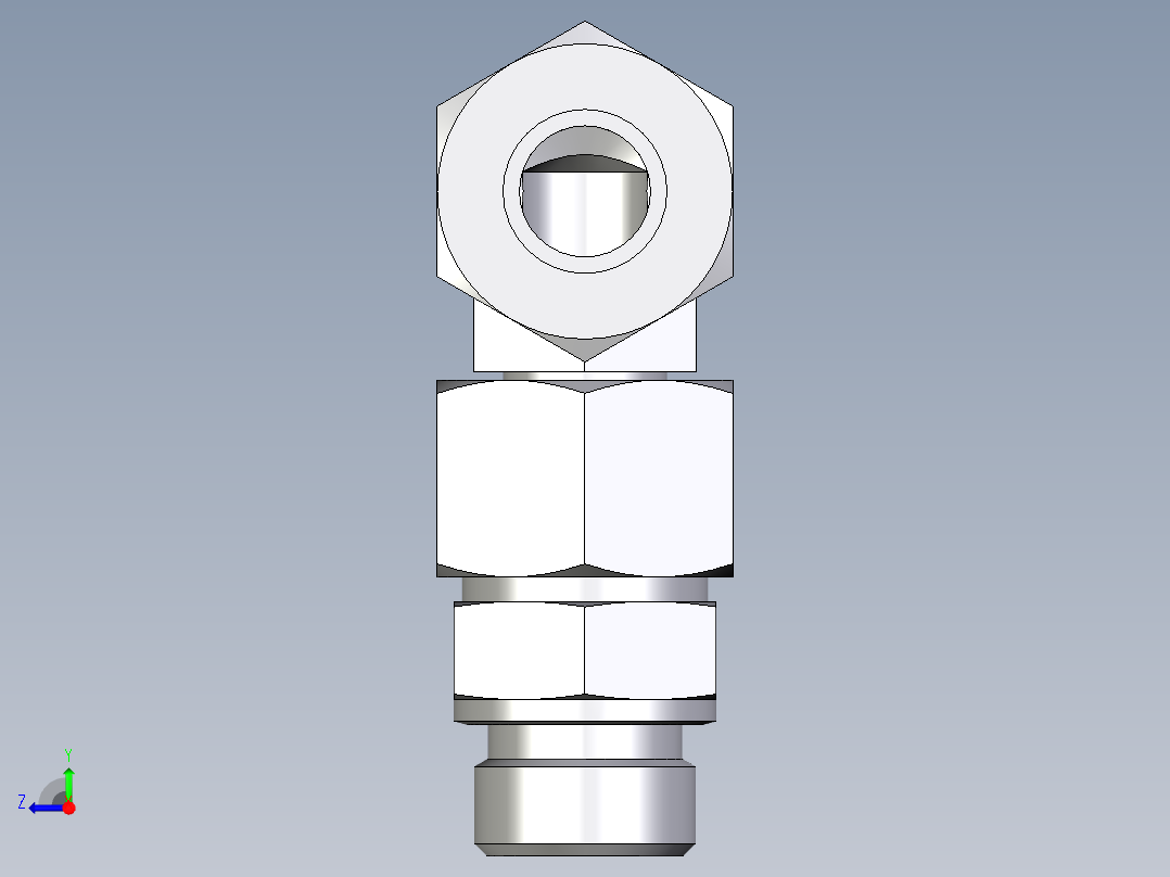 卡套式工业通用硬管接头EO_Assembled_adjustable_standpipe_elbow_EVW20SM71右视图