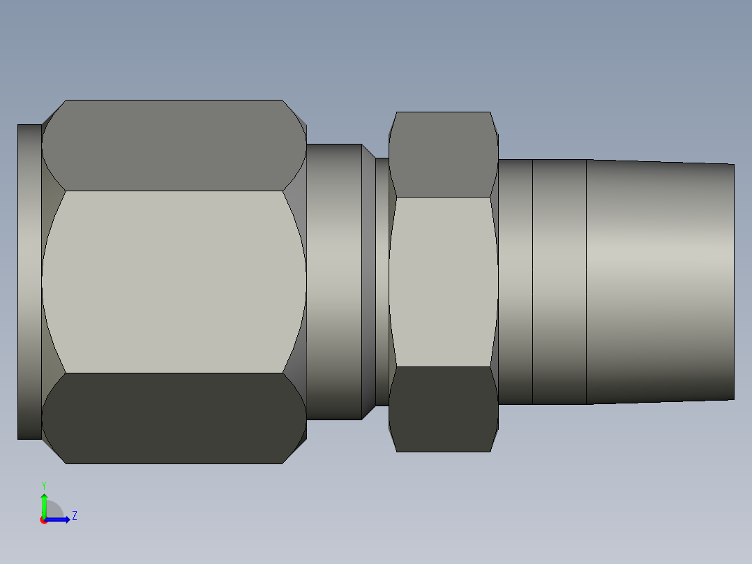 卡套式工业通用硬管接头10_fbu-s左视图