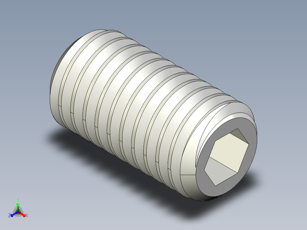 DIN 913-ISO 4026 固定螺钉-M8 L=15.STEP正等轴测图