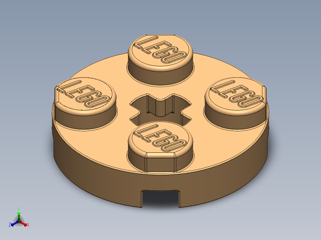 乐高零件 4032 板 2 x 2 圆形-4032 Warm Yellowish Orange Plate 2 x 2 Round.SLDPRT