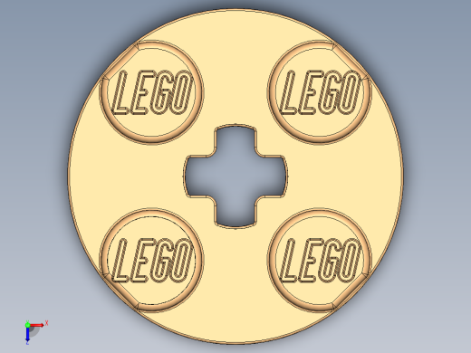 乐高零件 4032 板 2 x 2 圆形-4032 Warm Yellowish Orange Plate 2 x 2 Round.SLDPRT俯视缩略图