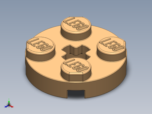 乐高零件 4032 板 2 x 2 圆形-4032 Warm Yellowish Orange Plate 2 x 2 Round.SLDPRT正等轴测缩略图