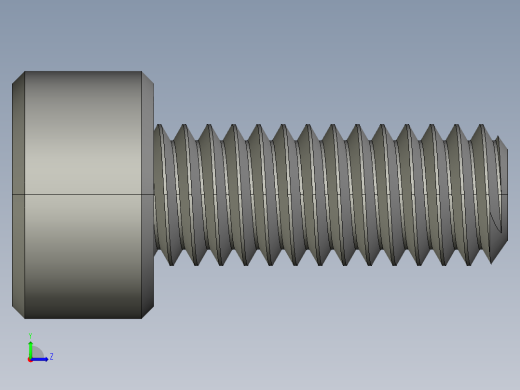 M4 x 0.7mm Thread 10mm LONG SOCKET HEAD CAP SCREW.STEP左视缩略图