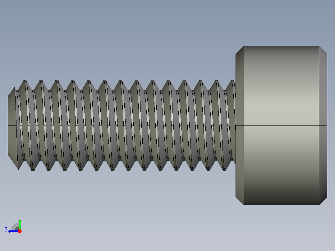 M4 x 0.7mm Thread 10mm LONG SOCKET HEAD CAP SCREW.STEP右视图