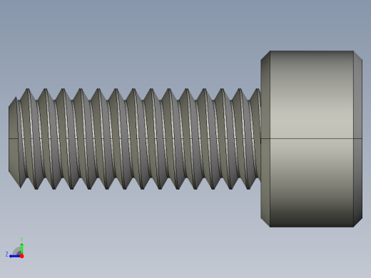 M4 x 0.7mm Thread 10mm LONG SOCKET HEAD CAP SCREW.STEP右视缩略图