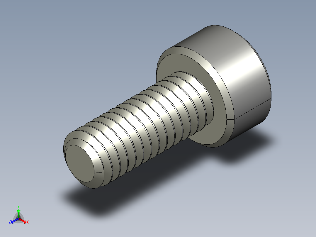 M4 x 0.7mm Thread 10mm LONG SOCKET HEAD CAP SCREW.STEP正等轴测图