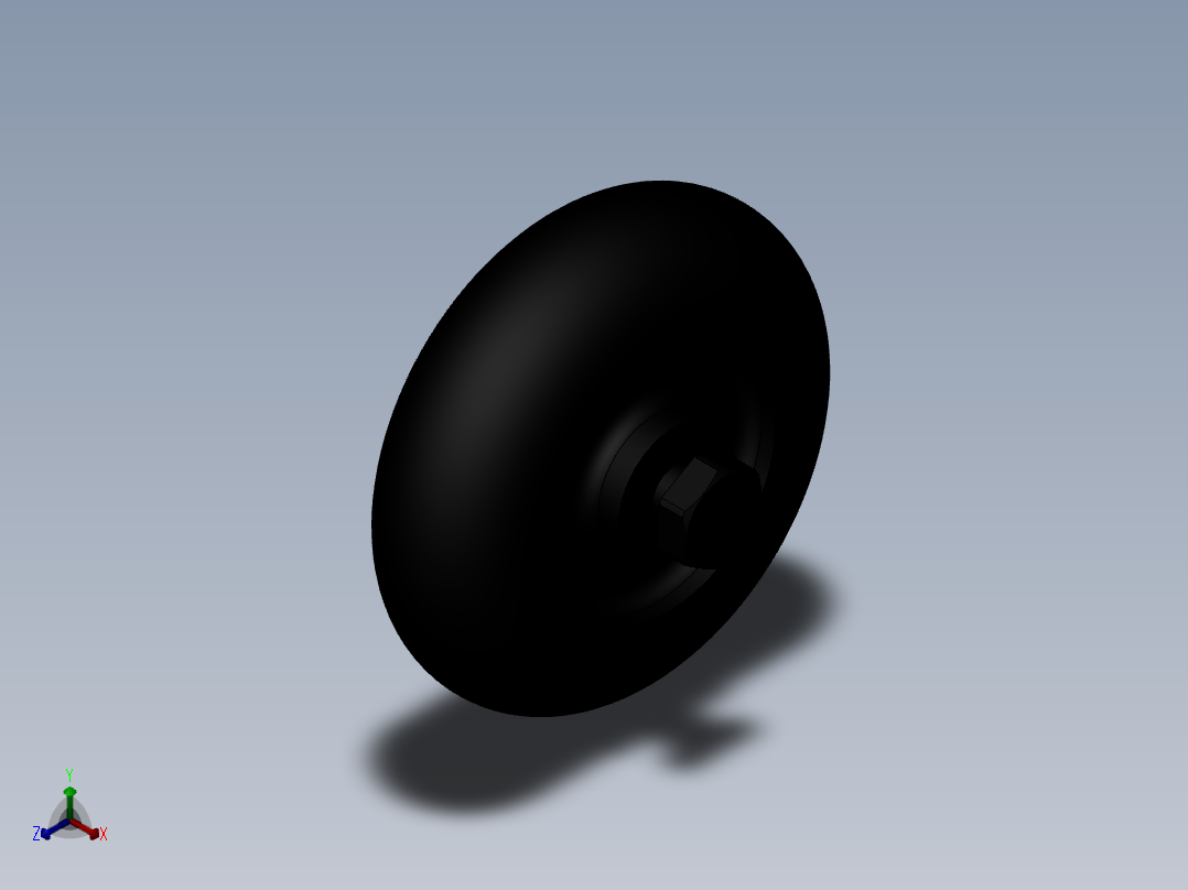 90脚轮正等轴测图