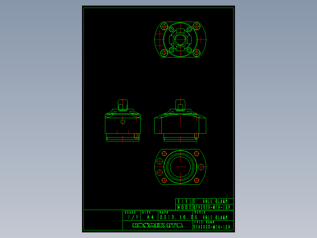 KOSMEKSFA2000-M1A-120多系列多零件图纸模型多系列多零件图纸模型