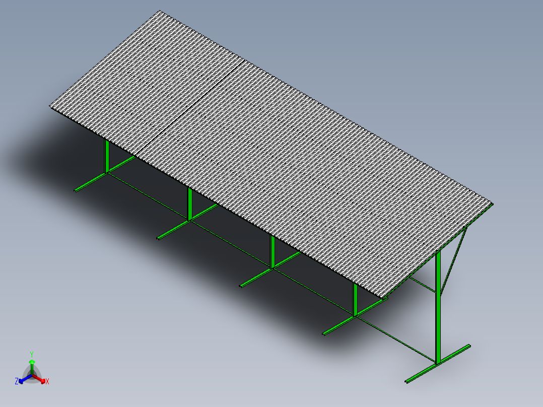 停车棚 停车楼 (2)正等轴测图