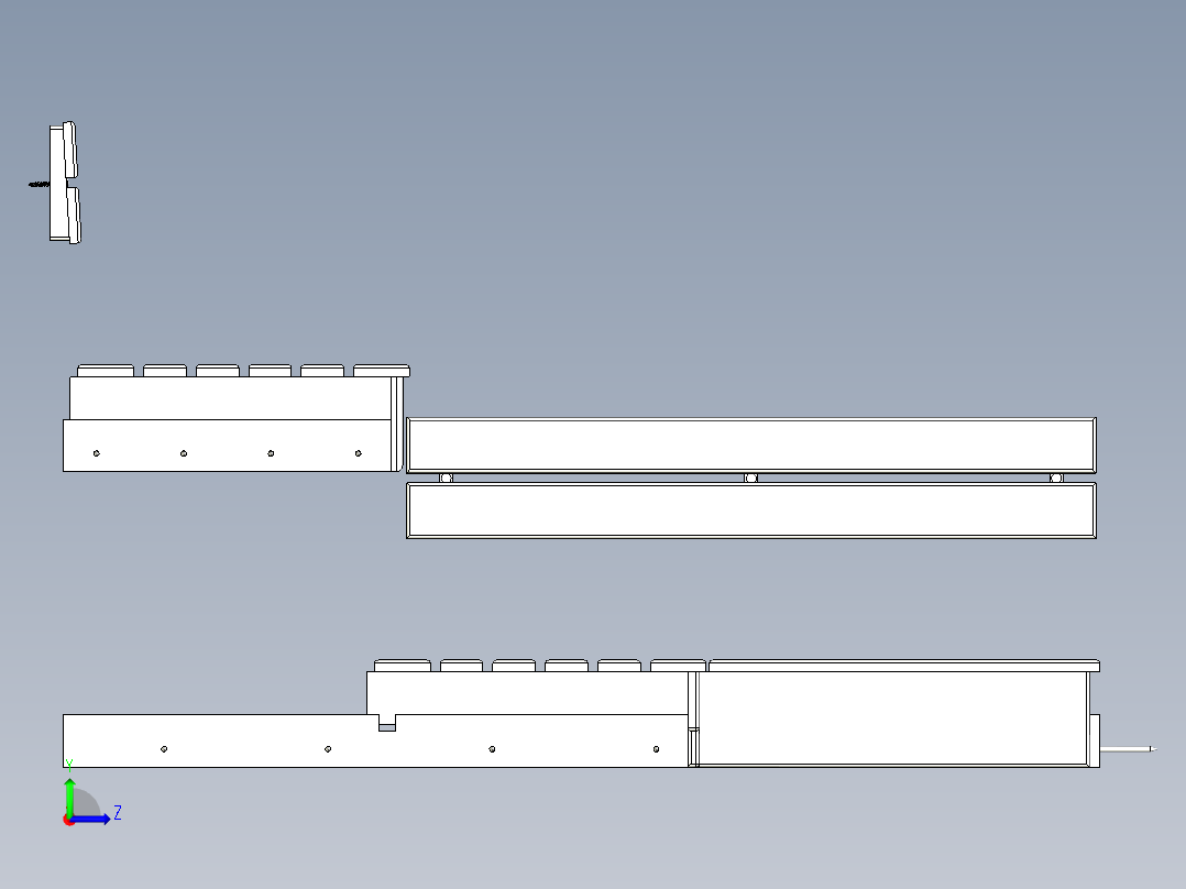 桑拿长凳左视图