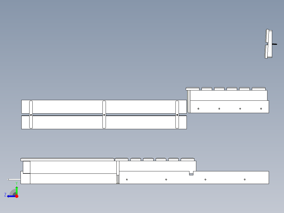桑拿长凳右视图