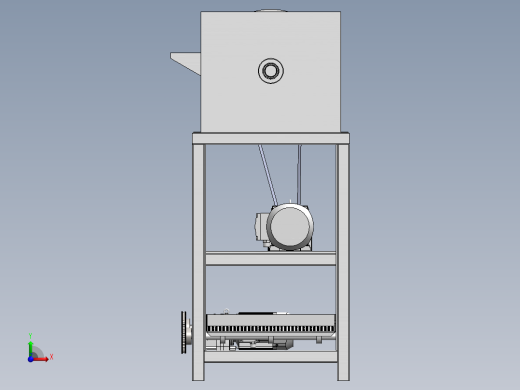 油菜脱粒机三维SW模型前视缩略图