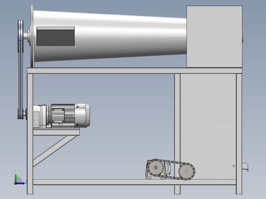 油菜脱粒机三维SW模型左视缩略图