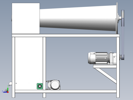 油菜脱粒机三维SW模型右视缩略图