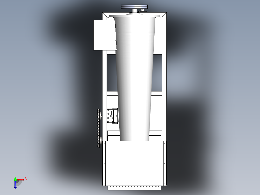 油菜脱粒机三维SW模型俯视图
