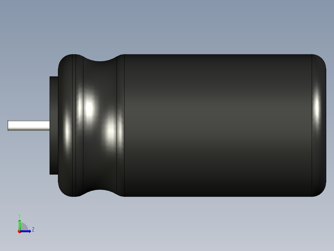 无源元件封装-CAP_RAD_D8x15_POL_BK左视图