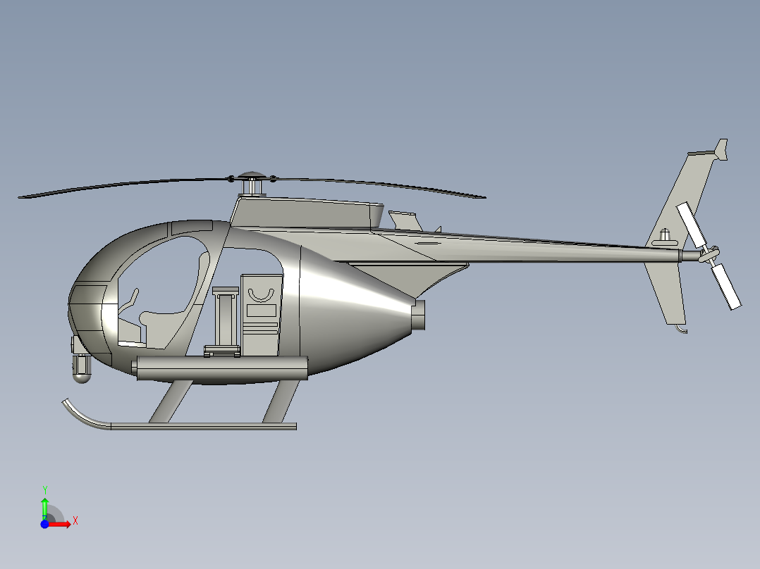 MH6 Little Bird直升机前视图