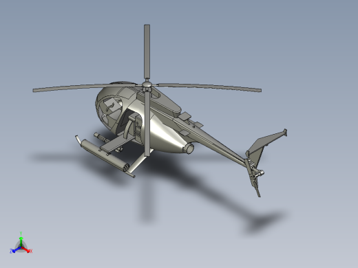 MH6 Little Bird直升机正等轴测缩略图