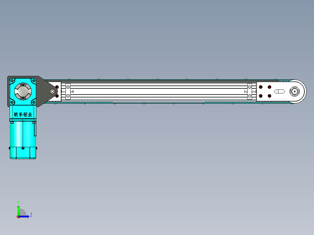 LE-XC6060-带工装左直连驱动输送线左视图