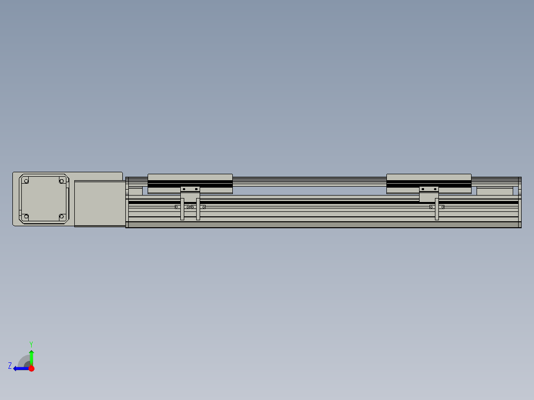 直线模组LHB17-L40-S400-BL设计图纸右视图
