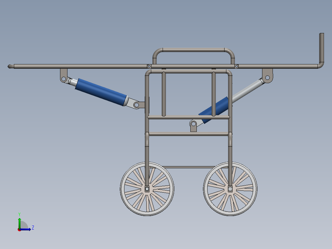 A3003401-轮椅兼担架左视图