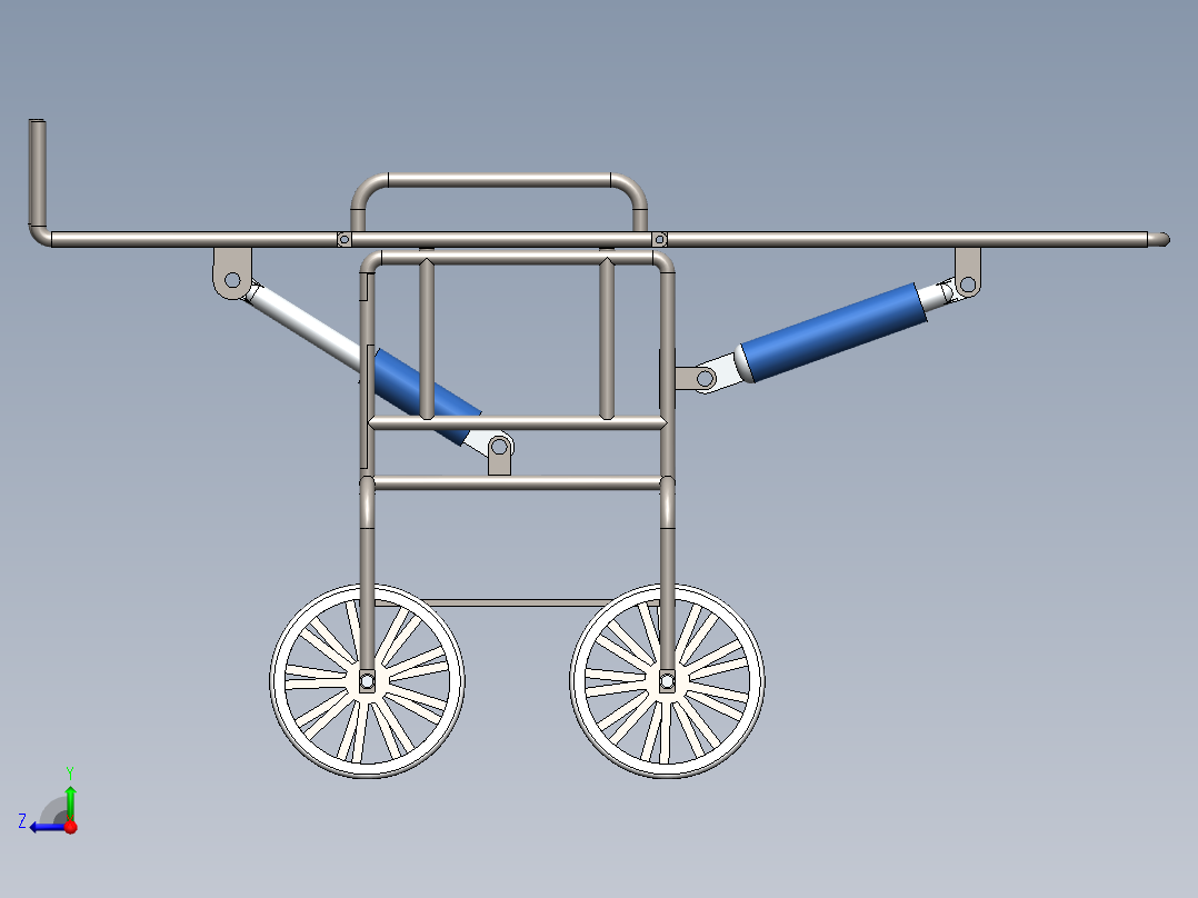 A3003401-轮椅兼担架右视图