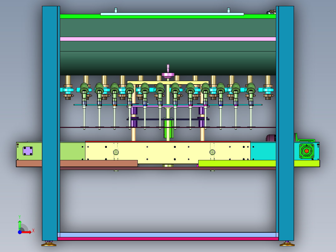 多头自动计量灌装系统前视图