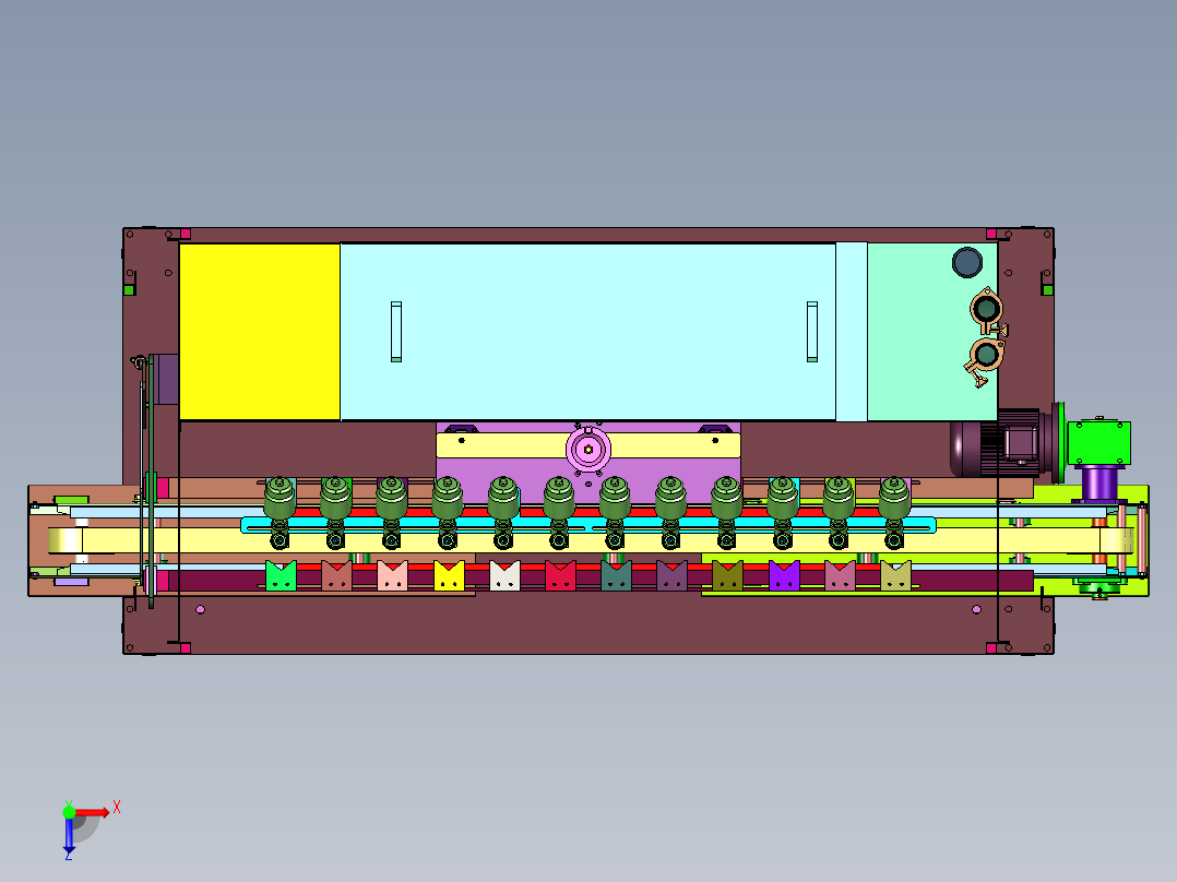 多头自动计量灌装系统俯视图
