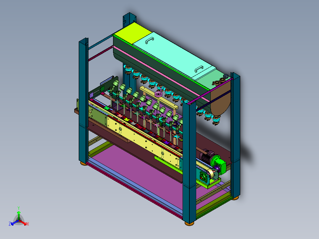 多头自动计量灌装系统正等轴测图