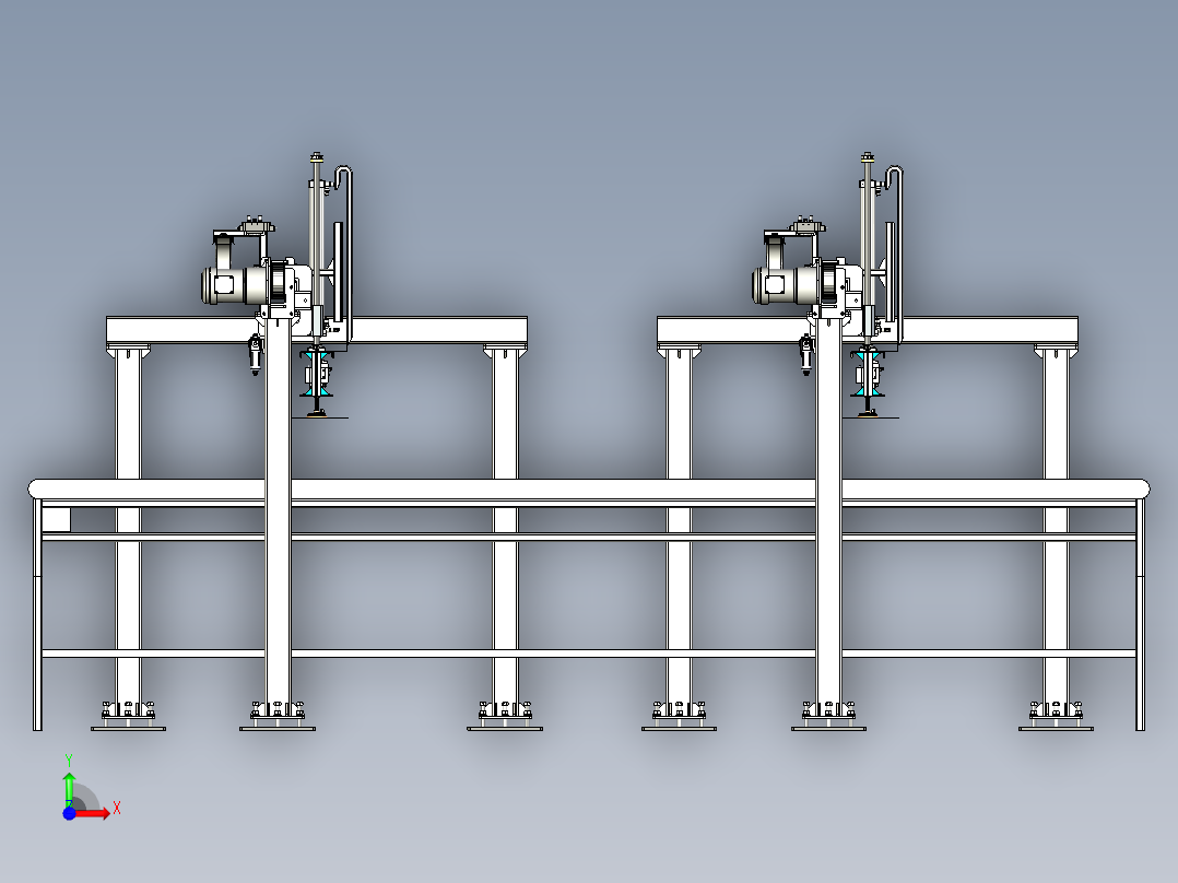 输送线物料分拣机构前视图